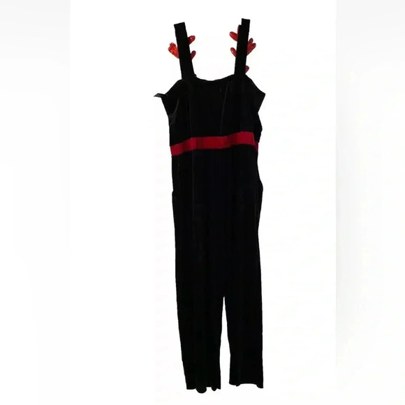 No Boundaries Velvet Reindeer Jumpsuit Black Size XXL (19 Juniors) Christmas - Picture 8 of 8